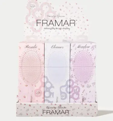 FRAMAR DETANGLE BRUSH DISPLAY COUNTRY CHARM 9PCS